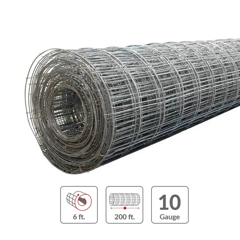 10-Gauge Wire Mesh Roll – 6 Ft X 200 Ft Galvanized Steel For Fencing And Reinforcement 1