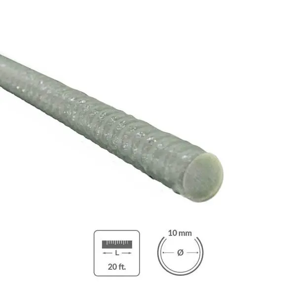 10 Mm Diameter Fiberglass Rebar – 20 Feet Length 1