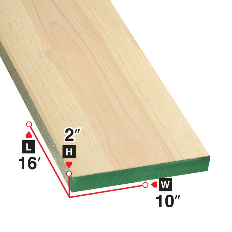 2" X 10" X 16' Non-Cleated Spruce Scaffold Plank 1