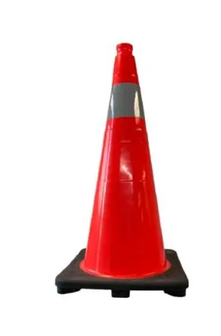 28" Orange Pvc Traffic Cone – Weighted Base, 4" High Collar, 7 Lbs 1