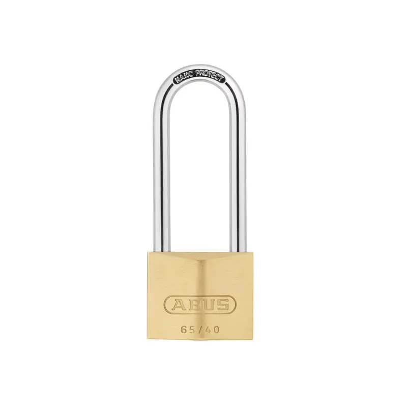 Abus 65/40Hb63 Padlock – 1-1/2 In. Body × 2-1/2 In. Long Shackle, Solid Brass Corrosion-Resistant Lock 1