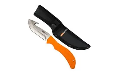 Accusharp Gut-Hook Utility Knife – Orange Handle With Sheath 1