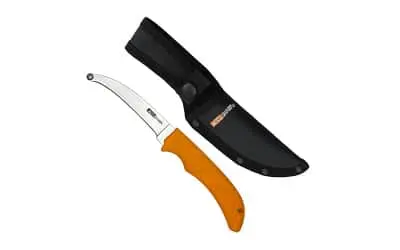 Accusharp Skinning Knife – Orange Handle With Accuzip Feature 1
