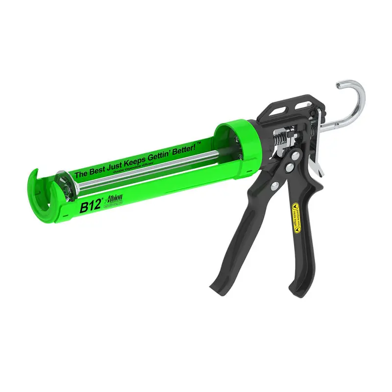 Albion B12 – 300 Ml Manual Caulking Gun With 12:1 Drive Ratio & Green Metal Cartridge 1