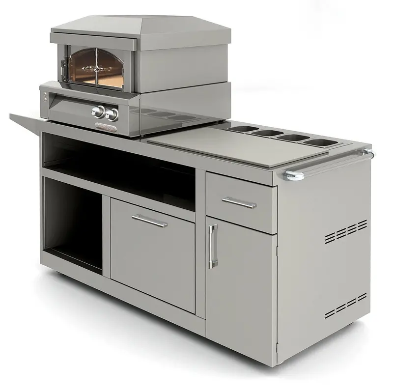 Alfresco Deluxe Mobile Prep Station For Pizza Ovens 1