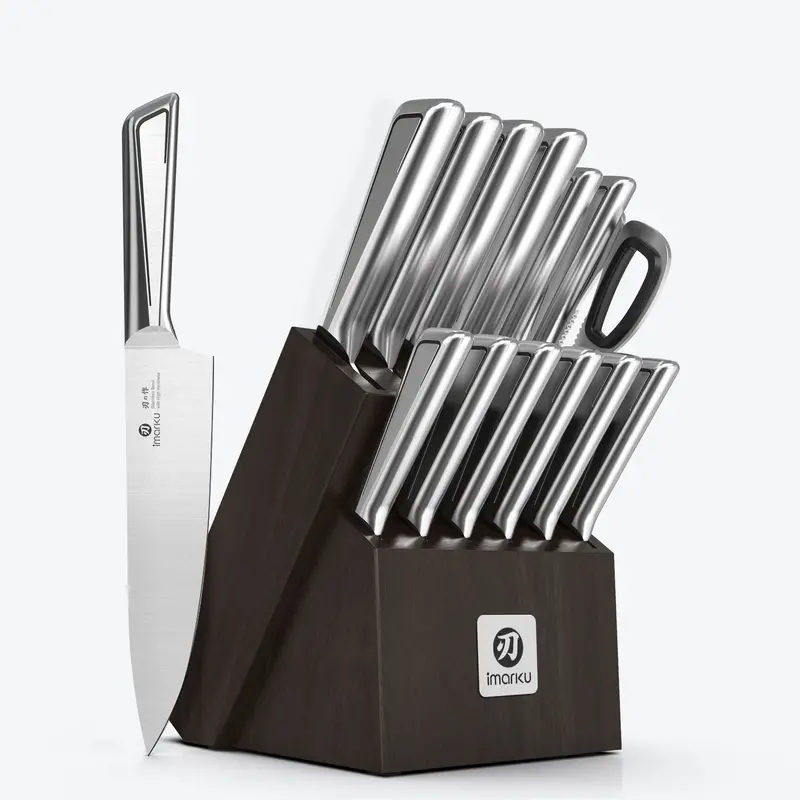 All-In-One Forged Stainless Knife Set With Integrated Sharpener And Culinary Tools 1