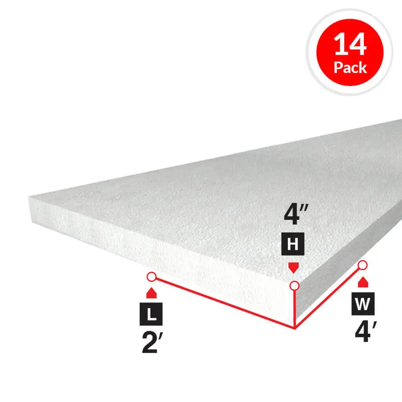 Amvic Bead Board – 4 In. Rigid Foam Insulation (2 Ft × 4 Ft, 14-Pack) 1