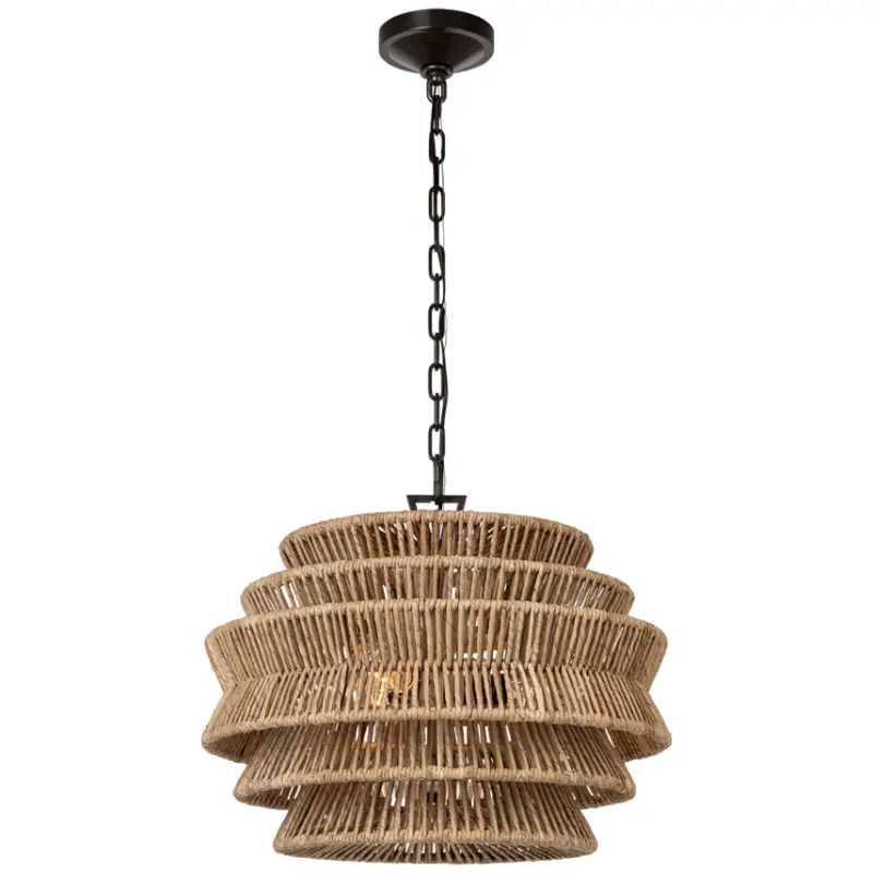 Antigua Drum-Style Chandelier With Textured Shade 1
