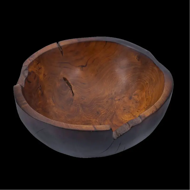 Appolo Teak Bowl Featuring Black Burnished Exterior – Rico & Plato 1
