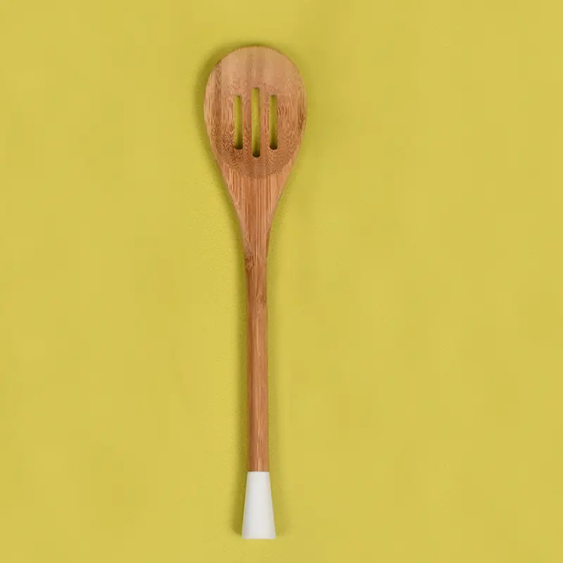 Bamboo-Handle Silicone Serving Spoon – Durable, Non-Scratch Culinary Utensil 2