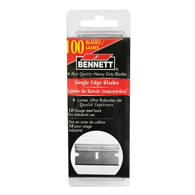 Bennett 12Se-100 Pack Of 100 Heavy-Duty 12-Gauge Single-Edge Razor Blades 1