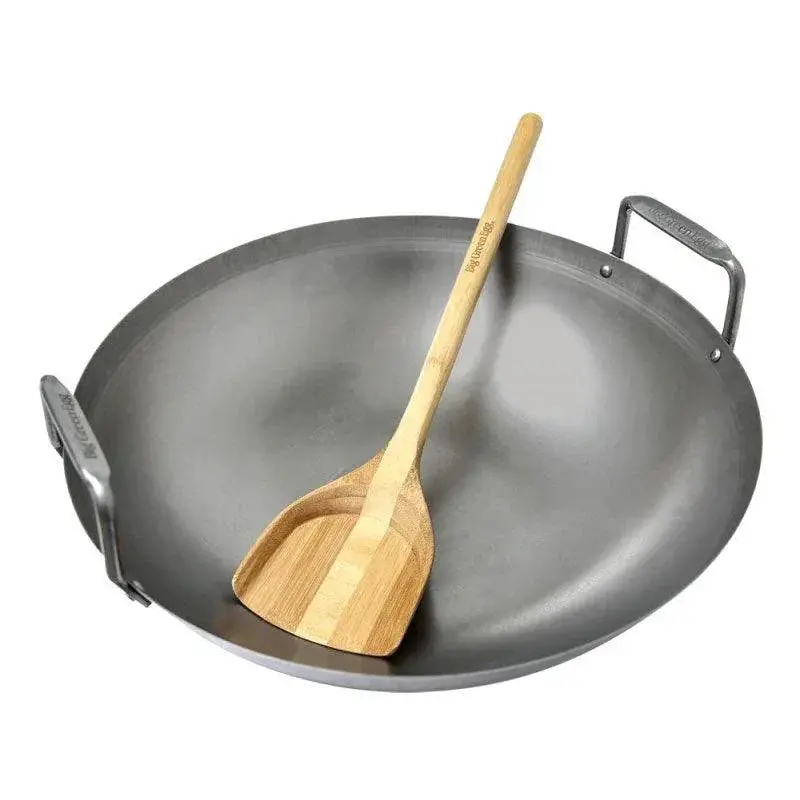 Big Green Egg Carbon-Steel Wok With Bamboo Spatula 1