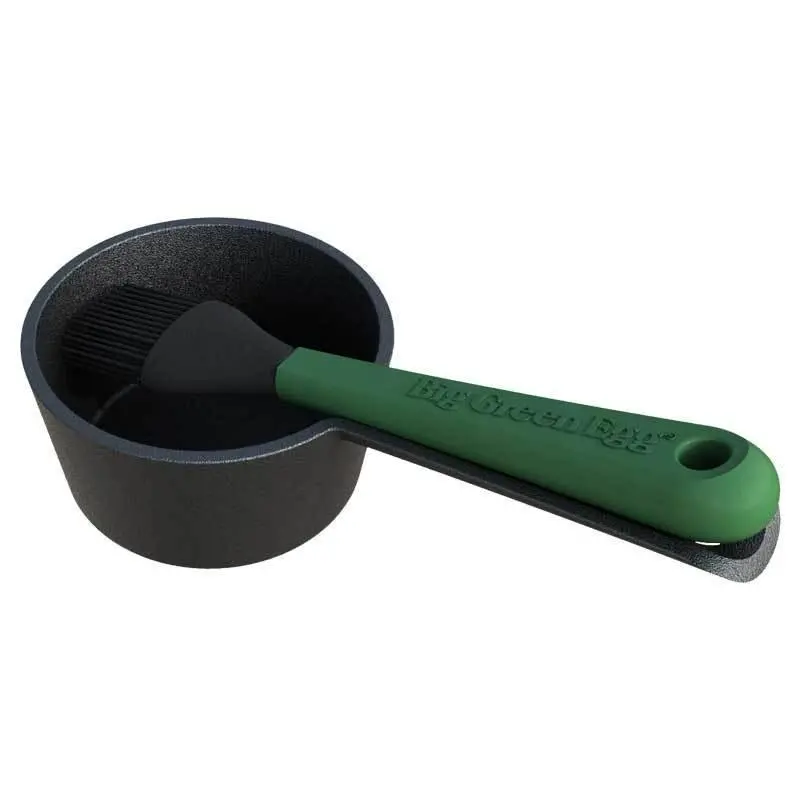 Big Green Egg Cast Iron Sauce Pot With Integrated Basting Brush 1