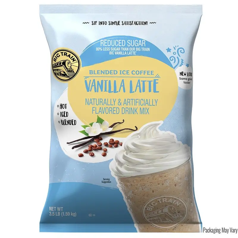 Big Train Reduced-Sugar Vanilla Iced Coffee Mix – 3.5 Lb Bag 1
