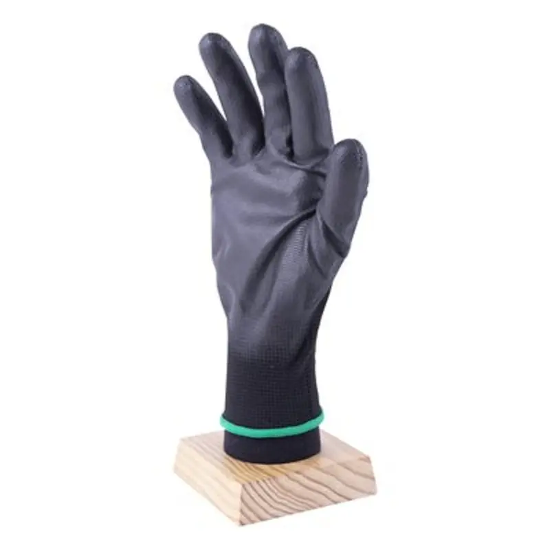 Black Pu-Coated Polyester Work Gloves – 12 Pairs Per Pack 1