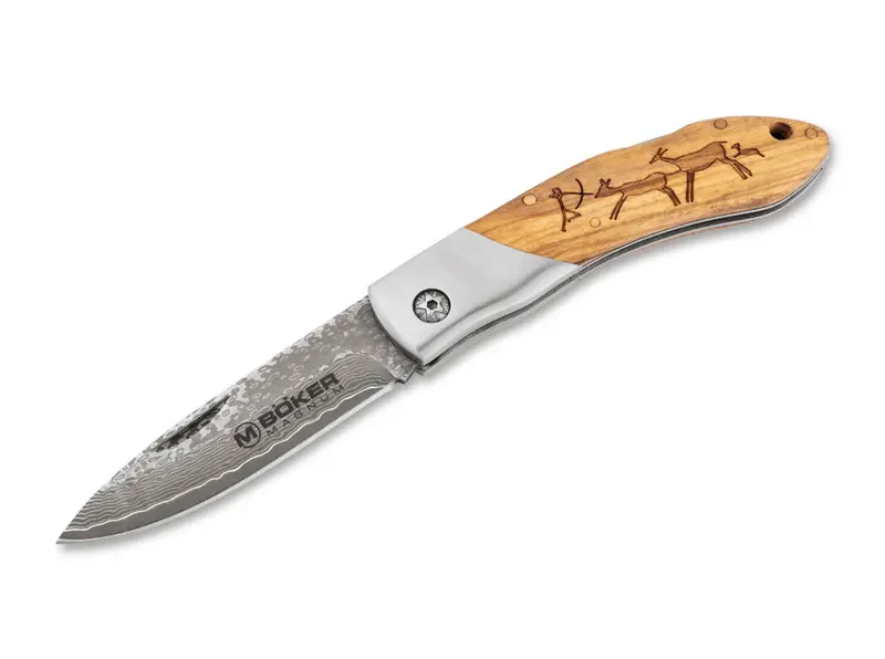 Boker Caveman Damascus Fixed-Blade Knife 1