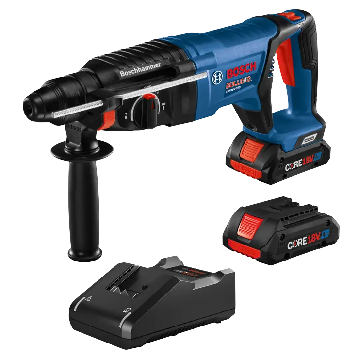 Bosch Gbh18V-26Dk25 1 In Sds Plus Rotary Hammer Kit – Dual 4.0 Ah Batteries 1