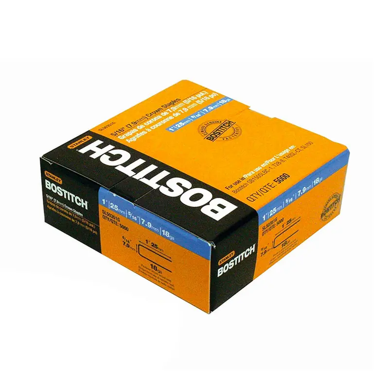 Bostitch Sl50351G 18-Gauge Crown Staples – 1" × 5/16", 5,000-Pack 1