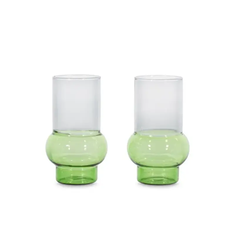 Bump Tall Tumbler Glasses – Emerald Green (2-Pack) 1