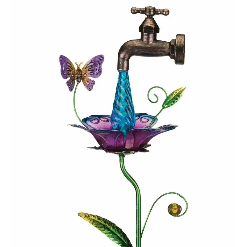 Butterfly-Shaped Solar-Powered Waterdrop Garden Stake 1