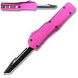 California-Legal Dual-Action Otf Knife – Pink Handle, Tanto Blade, Model 944-T-Pk 1
