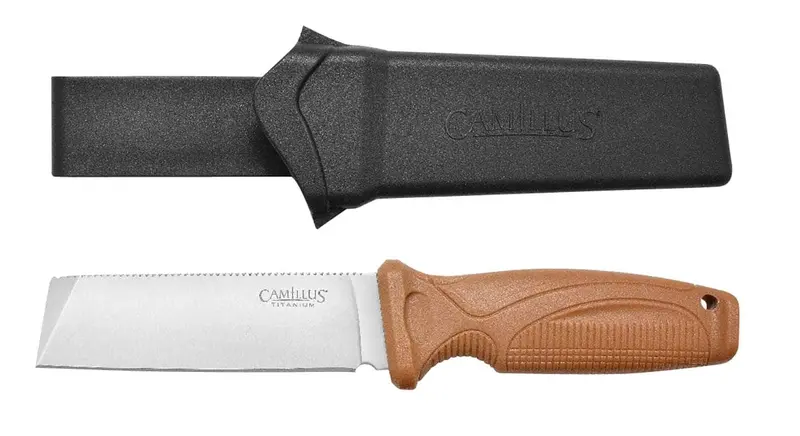 Cam Swedge Drop Point Knife – 4.3-Inch Tan Handle 1