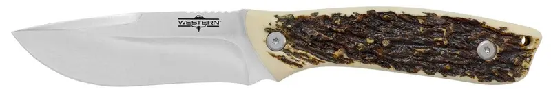 Cam West Crosstrail Drop Point Knife – 4.25-Inch Antler Handle 1