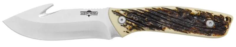 Cam West Crosstrail Gut Hook Knife – 4.25-Inch Antler Handle 1