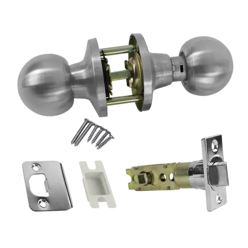 Canaropa Satin Nickel Passage Function Tubular Knob — Non-Locking 1