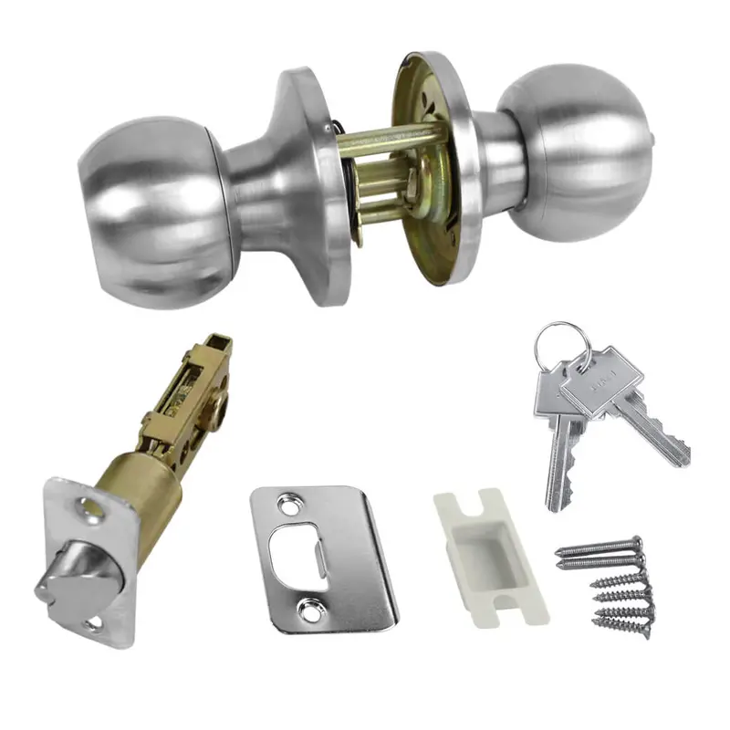 Canaropa Satin Nickel Tubular Entrance Knob Set — Keyed-Different, 13-Piece 1