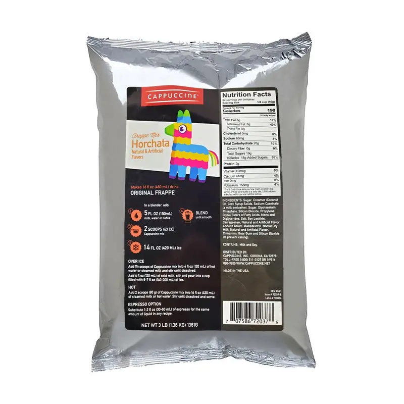Cappuccine Horchata Frappe Mix – Ready-To-Blend Flavor Powder 1
