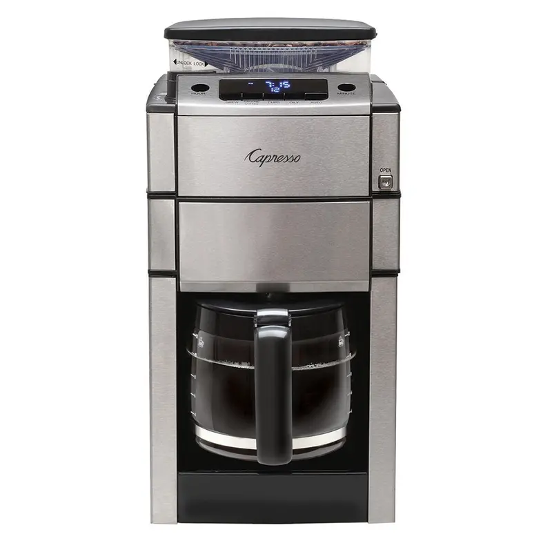 Capresso Coffeeteam Pro Plus Glass Carafe Coffee Maker With Integrated Grinder 1