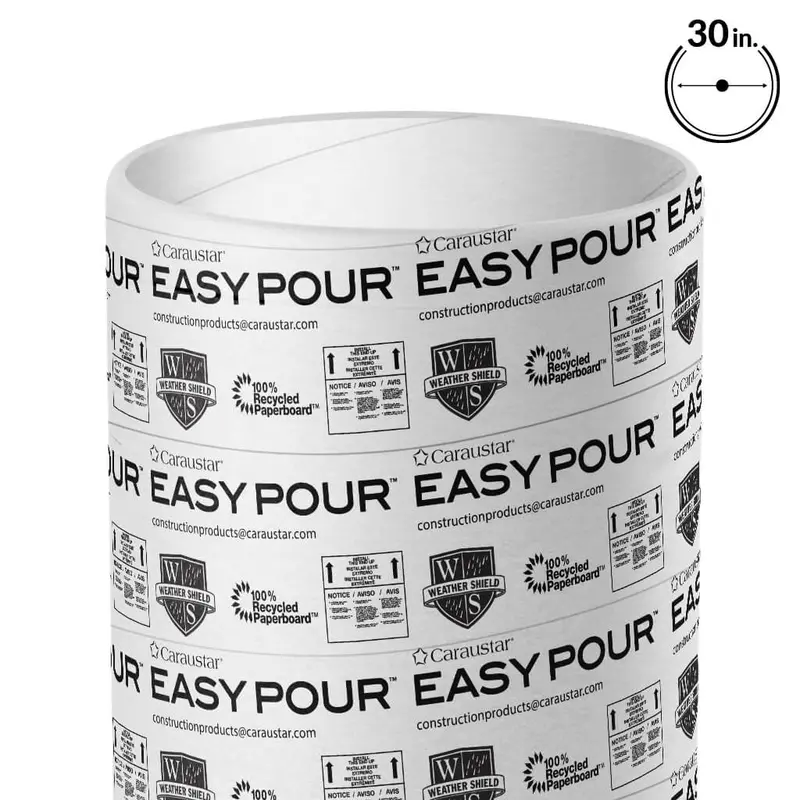 Caraustar Easypour Concrete Form Tube – 30 In. Ø × 12 Ft. 1
