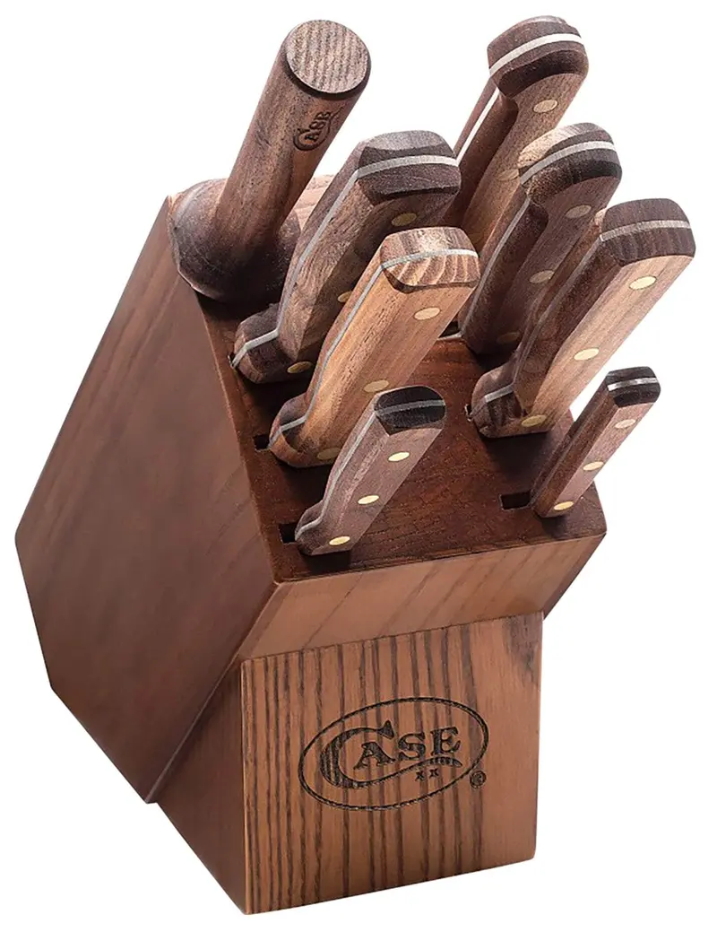 Case 9-Piece Cutlery Block Set – Solid Wood Handles 1
