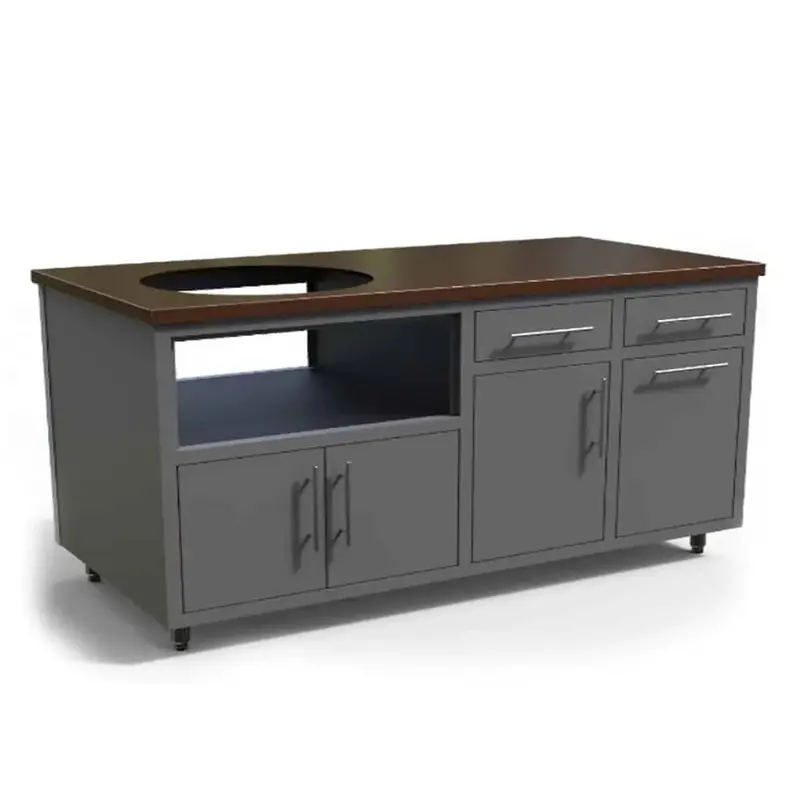 Challenger 64-Inch Outdoor Kitchen Island For Big Green Egg Grills 1