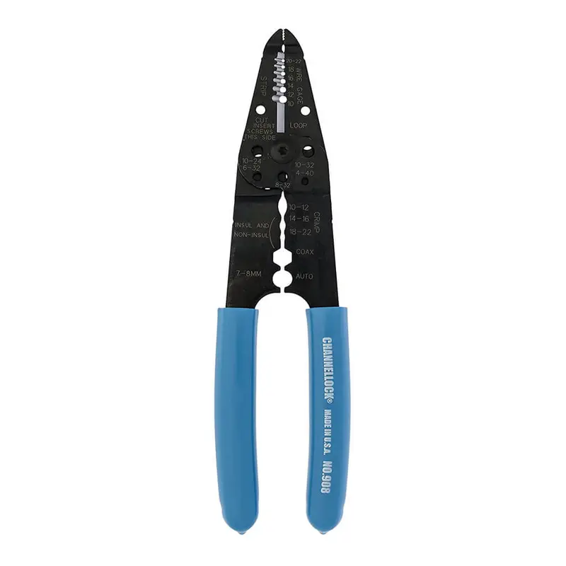 Channellock 8 In. Precision Wire Stripper With Dual-Function Blades (Model 908) 1