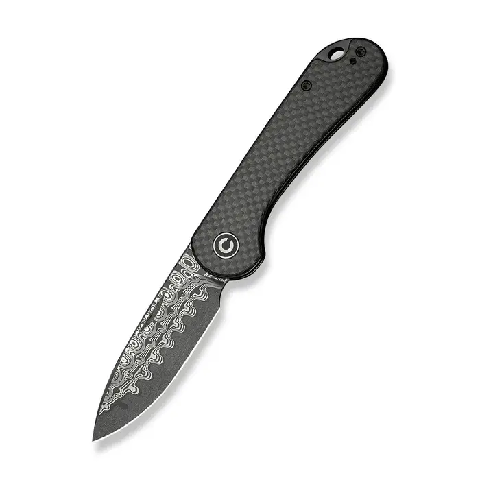 Civivi Elementum Slip Joint Knife With Carbon Fiber Handle And 2.96" Damascus Blade 1