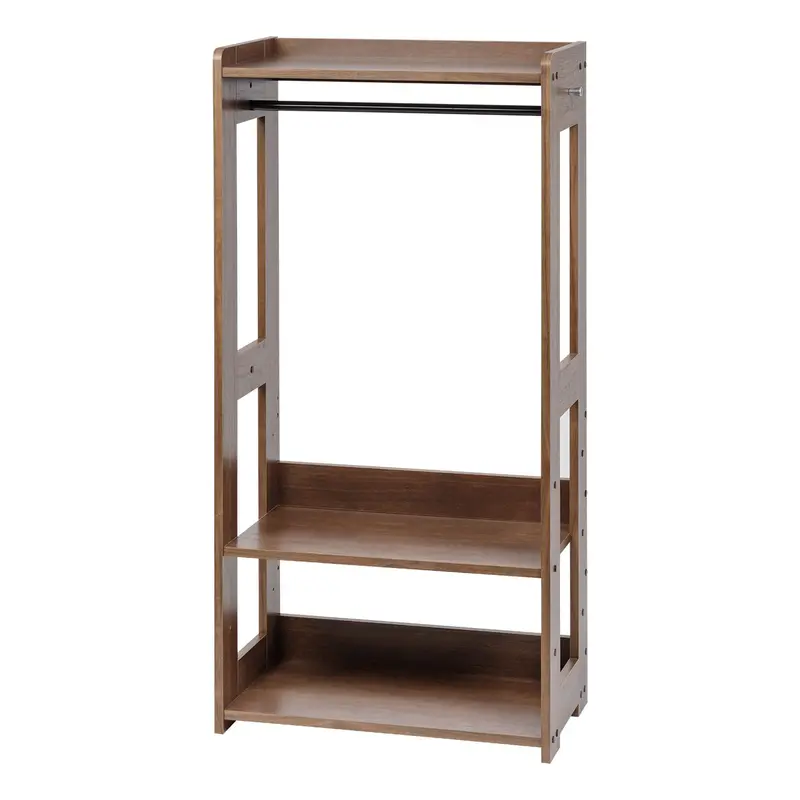 Compact Wooden Garment Rack – Space-Saving Clothing Stand With Crossbar 1