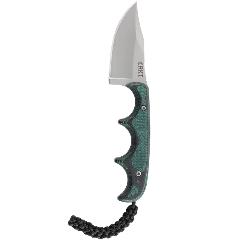 Crkt Folts Minimalist Neck Knife – 2.13-Inch Bead-Blasted Bowie, Green Micarta 1