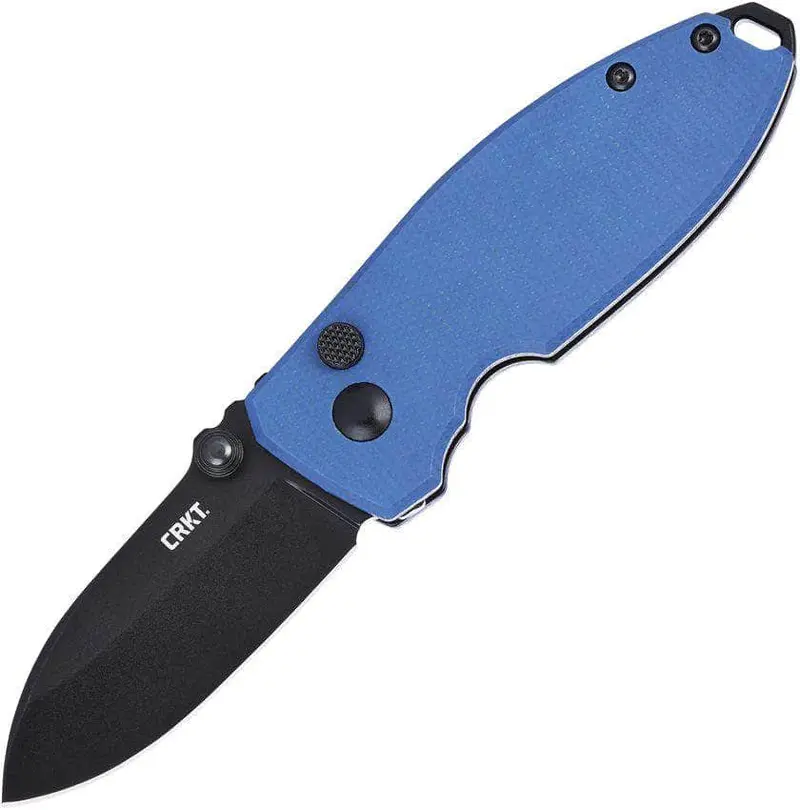 Crkt Squid Folding Knife With Button Lock – Vibrant Blue Handle 1