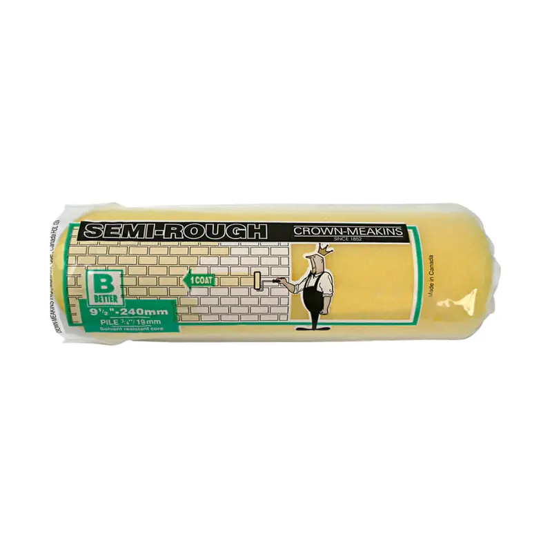 Crown & Meakins Cvr Foam Slit Roller Refill – 9.5 In., Yellow, For Rough Surfaces 1