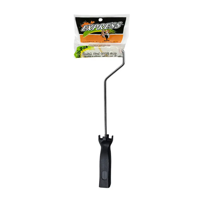 Crown & Meakins Micro Paint Roller Frame – 4 In. × 16 In. With Long Handle & White Roller 1