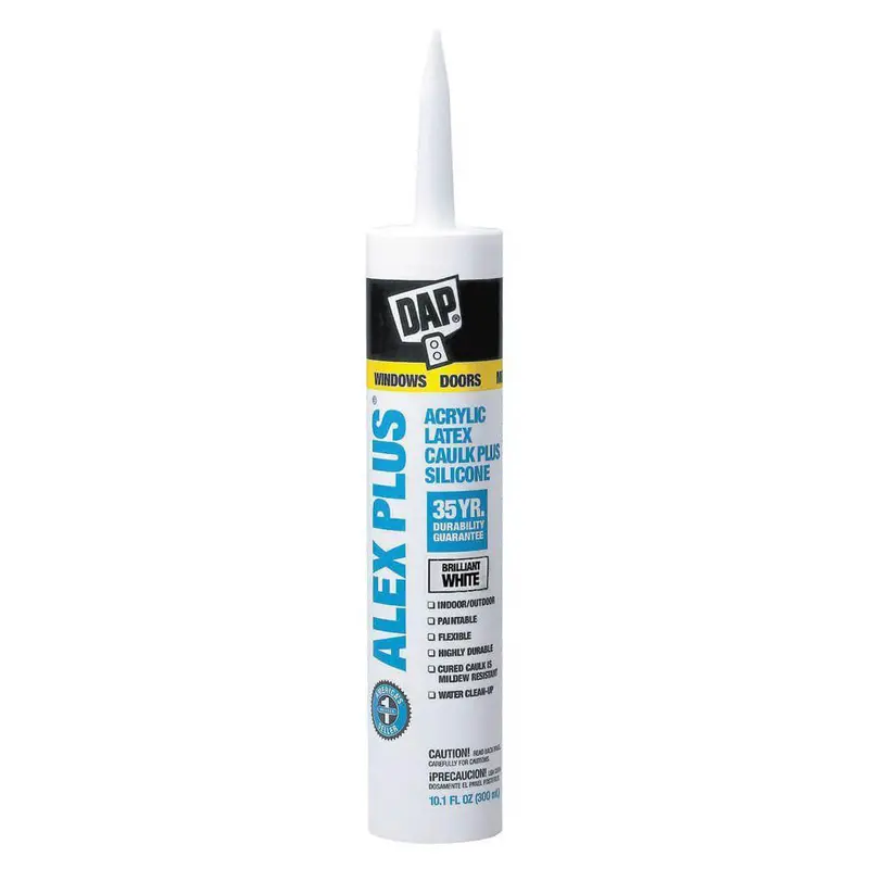 Dap Alex Plus Acrylic Latex Caulk With Silicone – 300 Ml White Cartridge 1