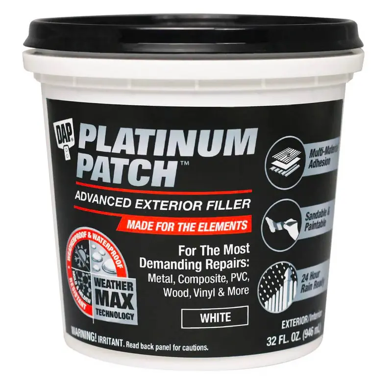 Dap Platinum Patch Premium Exterior Repair Compound – White, 946 Ml 1