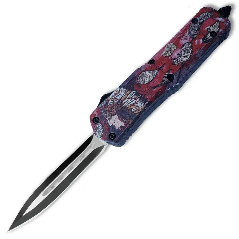 Delta Force Legacy Otf Automatic Knife: 2.75-Inch Blade And Hand-Carved Native American-Inspired Handle (Model Otfm-21) 1