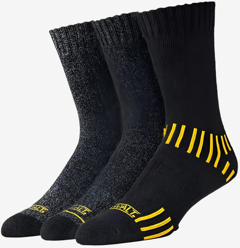 Dewalt Cotton-Blend Work Socks – Black, 3-Pair Pack 1