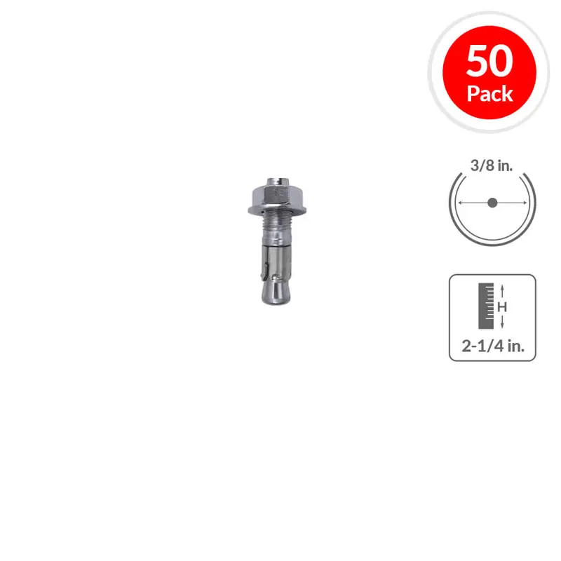 Dewalt Power-Stud+ Sd1 Wedge Expansion Anchors – 3/8 In. X 2-1/4 In., 50-Pack 1