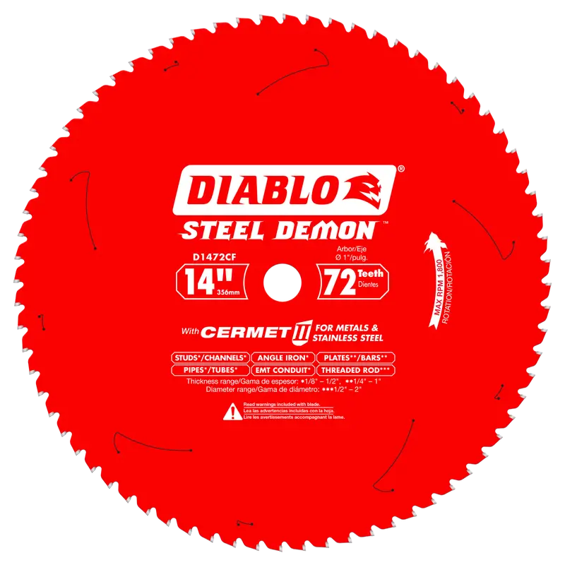 Diablo 14 In X 1 In Framing Saw Blade – High-Efficiency 1800 Rpm Carbide Edge 1