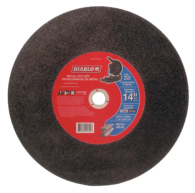 Diablo 14-Inch Chop Saw Blade – 7/64" Kerf, 1" Arbor, Carbide-Tipped (Cdd140109A01F) 1