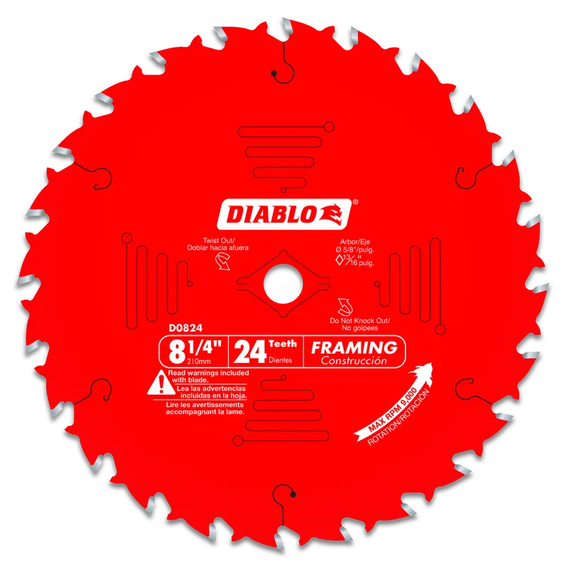 Diablo 8-1/4 In X 5/8 In Framing Blade – 8000 Rpm Durable Carbide Construction 1